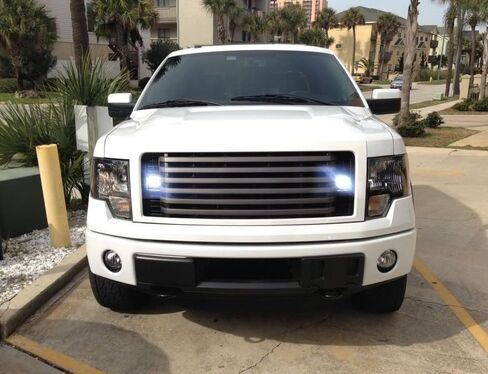 iJDMTOY Behind Grille LED Pod Light Kit Compatible with 2009-14 Ford F150, Includes (2) 20W High Power LED Cubes, Behind Hood/Grill Mounting Brackets & On/Off Switch Wiring Kit in Saudi Arabia