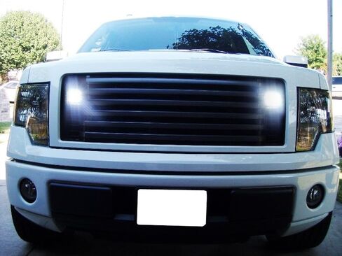 iJDMTOY Behind Grille LED Pod Light Kit Compatible with 2009-14 Ford F150, Includes (2) 20W High Power LED Cubes, Behind Hood/Grill Mounting Brackets & On/Off Switch Wiring Kit in Saudi Arabia