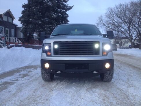 iJDMTOY Behind Grille LED Pod Light Kit Compatible with 2009-14 Ford F150, Includes (2) 20W High Power LED Cubes, Behind Hood/Grill Mounting Brackets & On/Off Switch Wiring Kit in Saudi Arabia