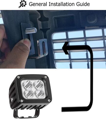 iJDMTOY Behind Grille LED Pod Light Kit Compatible with 2009-14 Ford F150, Includes (2) 20W High Power LED Cubes, Behind Hood/Grill Mounting Brackets & On/Off Switch Wiring Kit in Saudi Arabia