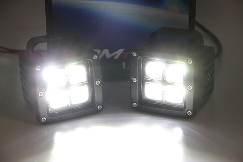 iJDMTOY Behind Grille LED Pod Light Kit Compatible with 2009-14 Ford F150, Includes (2) 20W High Power LED Cubes, Behind Hood/Grill Mounting Brackets & On/Off Switch Wiring Kit in Saudi Arabia