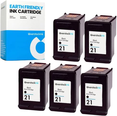 21 and 22 Combo Pack Replacement Ink Cartridge for HP Printers (3 Black, 2 Color) in Saudi Arabia