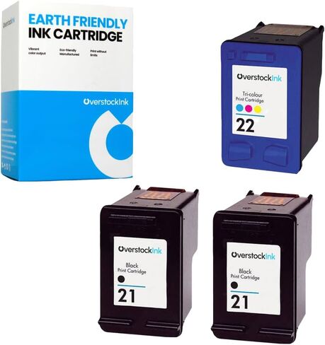 21 and 22 Combo Pack Replacement Ink Cartridge for HP Printers (3 Black, 2 Color) in Saudi Arabia
