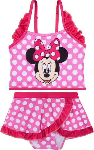Disney Stitch | Minnie Mouse Girls Bikini Two Piece Set Swimsuit, Adjustable Straps Bathing Suit, Tankini Swimwear in Kuwait