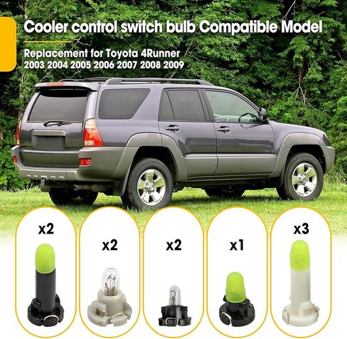 10Pcs Cooler Control Switch Bulb Replacement for Toyota 4Runner 2003-2009 Replace 90010-09015 90010-09016 90010-09017 90010-09018 90010-09019 in Kuwait
