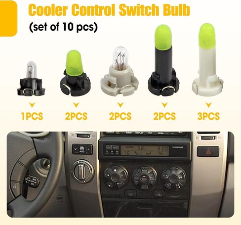 10Pcs Cooler Control Switch Bulb Replacement for Toyota 4Runner 2003-2009 Replace 90010-09015 90010-09016 90010-09017 90010-09018 90010-09019 in Kuwait