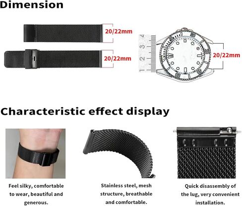 Watch Band Compatible for 20mm 22mm Michael Kors Stainless Steel Strap with Pin Buckle Replacement for men and women wirst watchband in Kuwait