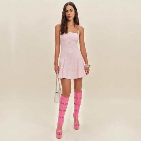 Only maker Women's Gladiator Knee High Stilettos Heels Sandals,Platform Peep Toe Back Zipper Shoes in Saudi Arabia