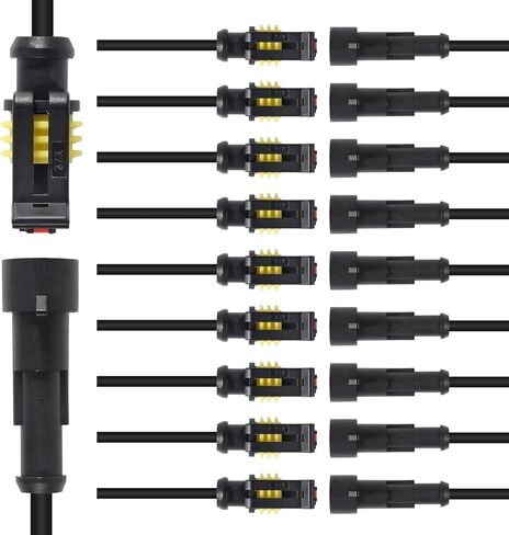 10 Kit 1 Pin Connector,Way Car Waterproof Electrical Connector,1 pin Plug Auto Electrical Wire Connectors with Wire 16 AWG Marine for Car, Truck, Boat, and Other Wire Connections in Saudi Arabia