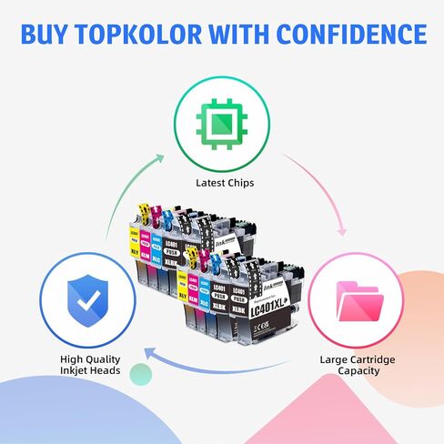 LC401XL Ink Cartridges for Brother (10 Pack) High Yield Replacement for Brother LC401 Ink (4 Black, 2 Cyan, 2 Magenta, 2 Yellow) Compatible with MFC-J1010DW J1012DW J1170DW J1800DW Printer in Saudi Arabia