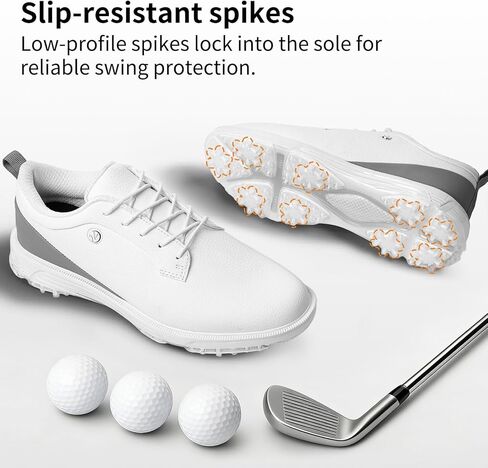 Men's Waterproof Golf Shoes–Spikeless Non-Slip Athletic Golf Sneakers with High-Traction Sole, Lightweight Professional Outdoor Walking Shoes in Saudi Arabia