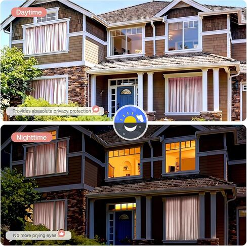 ستائر Rinwoc من الكتان ذات الطيات المضغوطة بطول 96 بوصة، 2 لوحة من الطيات المدربة على الذاكرة من الكتان المزخرف غير شفافة - ستائر خصوصية مرشحة للضوء لغرفة الفتيات، معالجة النوافذ الشفافة باللون الوردي (W40xL96) in Kuwait