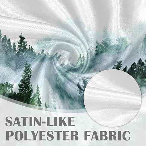 emvency 2 حزمة الستائر نافذة العلاجات، غابة خضراء ضبابية طبيعة شجرة الجبل ستائر التعتيم ستارة قابلة للتعديل للنوافذ غرفة المعيشة المطبخ فوق الحوض، 52 × 18 بوصة قضيب جيب الستائر in Kuwait