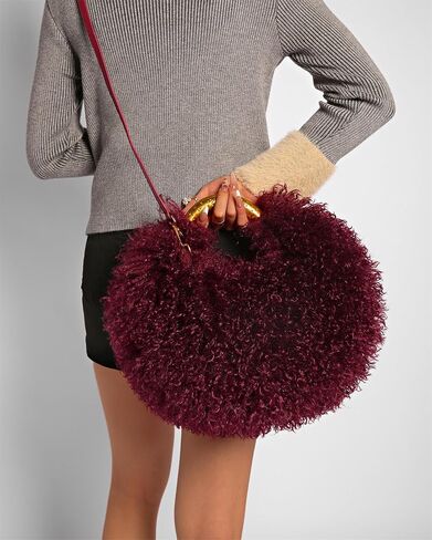 Faux Fur Handbag and Purse for Women Y2K Fluffy Hobo Shoulder Bag Cute Plush Furry Crossbody Bag with Adjustable Strap in Saudi Arabia