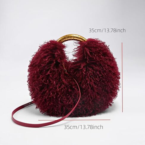 Faux Fur Handbag and Purse for Women Y2K Fluffy Hobo Shoulder Bag Cute Plush Furry Crossbody Bag with Adjustable Strap in Saudi Arabia