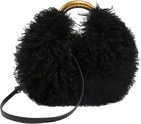 Faux Fur Handbag and Purse for Women Y2K Fluffy Hobo Shoulder Bag Cute Plush Furry Crossbody Bag with Adjustable Strap in Saudi Arabia