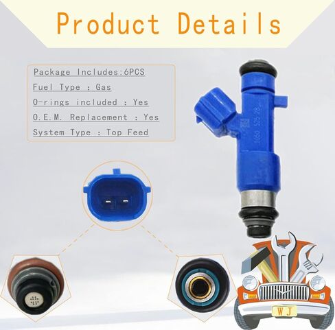 Pack of 6PCS Fuel Injectors 16600-JF00A 14002-AN001 16600-38B0A For Nissan 2009-2019 GT-R 350Z 370Z For Infiniti G35 G37 in Kuwait