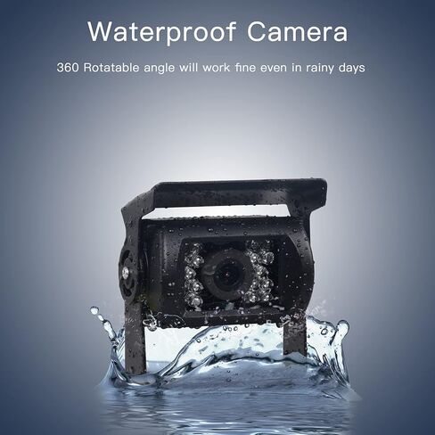 نظام كاميرا احتياطية RV، كاميرا احتياطية للمركبة بشاشة 7 بوصة 1080 بيكسل عالية الدقة، كاميرا رؤية خلفية مقاومة للماء مع رؤية ليلية 18 IR LED عكسية للشاحنة وكاميرا احتياطية سلكية للسيارات/المقطورة/الشاحنة/الجيب/سيارات الدفع الرباعي in Kuwait