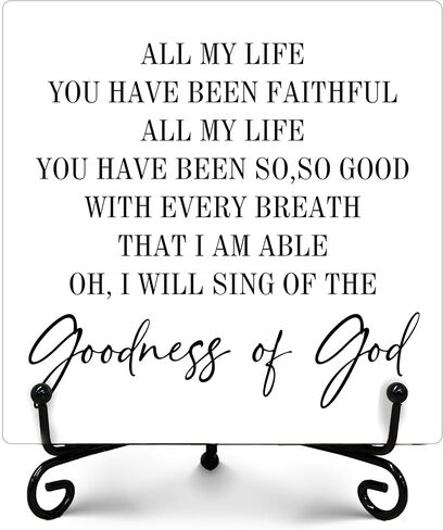 علامة Goodness of God، ديكور مسيحي ريفي، ديكور مكتب المنزل في المزرعة، هدايا مسيحية ملهمة للنساء والرجال، ديكور عتيق لغرفة المعيشة وغرفة النوم والحمام، 5 بوصة × 5 بوصة -283 in Kuwait