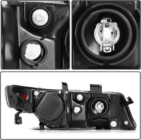 2004-2008 for Acura TSX Headlight Assembly Compatible with for 2004-2008 for Acura TSX Base Sedan 4-Door 2.4L Headlamp Black Housing Amber Reflector Replace Driver and Passenger Side Headlight in Kuwait