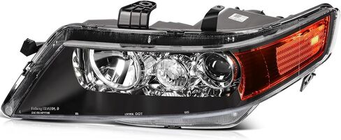 2004-2008 for Acura TSX Headlight Assembly Compatible with for 2004-2008 for Acura TSX Base Sedan 4-Door 2.4L Headlamp Black Housing Amber Reflector Replace Driver and Passenger Side Headlight in Kuwait