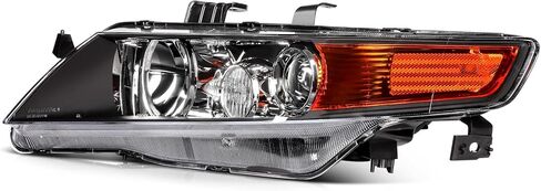 2004-2008 for Acura TSX Headlight Assembly Compatible with for 2004-2008 for Acura TSX Base Sedan 4-Door 2.4L Headlamp Black Housing Amber Reflector Replace Driver and Passenger Side Headlight in Kuwait