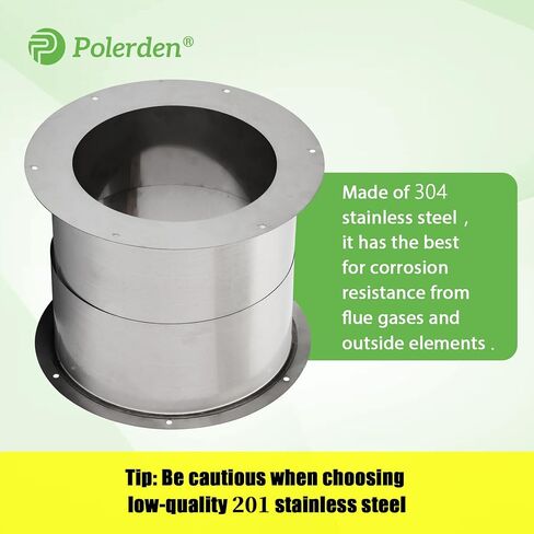 Chimney Pipe Wall Thimble for 6" Diameter Insulated Pipe, 304 Stainless Steel Double Wall Chimney Pipe (8 Inch Inner Ring), 8 inch Uninsulated Pipe in Kuwait