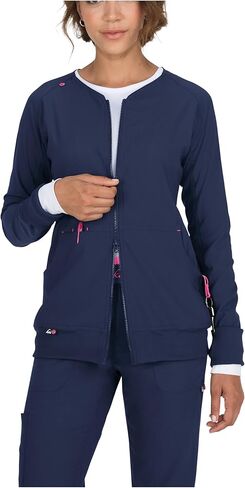 koi Lite Women's Clarity Zip Front Solid Scrub Jacket LE in Kuwait