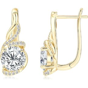 Infinity Moissanite Hoop Earrings, 4.0cttw D Color Round Cut Moissanite 925 Sterling Silver Infinity Earrings for Women Wedding Birthday Jewerly Gifts in Kuwait