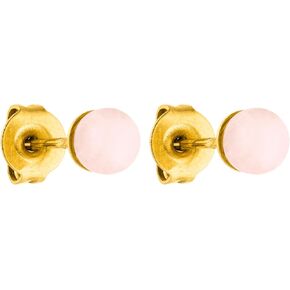 PURELEI® Rose Quartz Earrings (gold) – 18K Gold plated stainless steel jewelry – waterproof earrings for women – 0.17 inch pearl – Fashion jewelry for your individual look in Kuwait