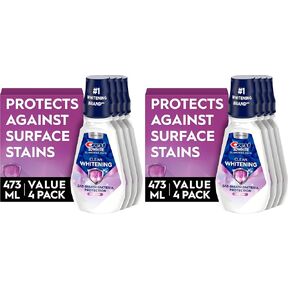 Crest 3D White Glamorous White Mouthwash, Alcohol Free Multi-Care Whitening Mouthwash, Arctic Mint, 16 fl oz (473 mL) - Pack of 4 in Kuwait