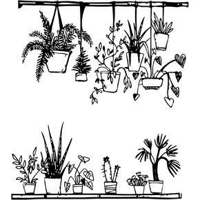 Flower Pots Metal Wall Decor | 41'' x 44'' x 0,05'' Dimensions 2-Pcs Flower Pots Themed Home Wall Decor | Living Room Bedroom Office Metal Wrought Iron Wall Art (41''W x 44''H, Black) in Saudi Arabia