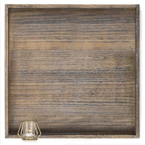 Hanobe Ottoman Tray for Home Decor: 22" Wooden Decorative Trays with Handles for Living Room Rustic Farmhouse Coffee Table Centerpiece Topper Brown in Kuwait