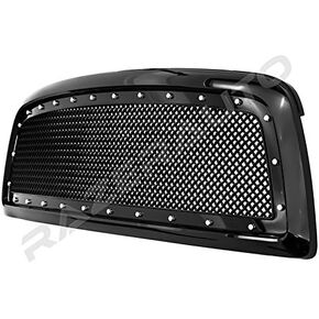 Gloss Black Full Replacement Mesh Grille w/Rivet for 09-12 Dodge RAM 1500 Truck in Kuwait