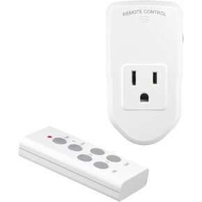 BN-LINK Wireless Remote Control Electrical Outlet Switch for Lights, Fans, Christmas Lights, Small Appliance, Long Range White 10A/1200W, 1 Remote + 1 Outlet in Kuwait