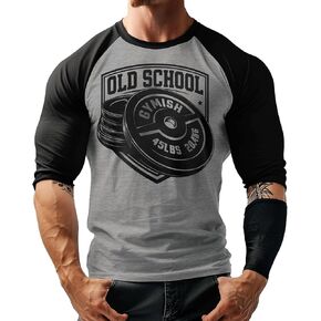 Gymish Lifestyle ¾ Sleeve Raglan Old School Muscle Tee Men in Kuwait