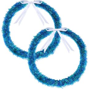 2 Pcs 2026 Graduation Leis Handmade Eyelash Yarn Hawaiian Lei with Kukui Nuts and Ribbon for Graduation Party in Kuwait