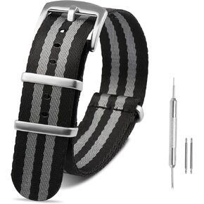 Watch Band for Lug Width 20mm/22mm Premium Ballistic Nylon, Comfortable and Breathable, Stainless Steel Buckle, Classic Nylon Strap for Men and Women in Kuwait