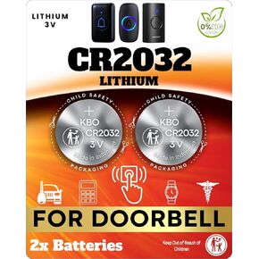 Wireless Doorbell Button Batteries (2-Pack) CR2032 – DEFIANT, Heath Zenith, Honeywell, LETSWILL, PHILIPS, SECRUI, TECKNET – Wireless Doorbell Button Battery Replacement Kit in Kuwait