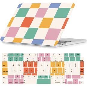 Laptop Shell Compatible with MacBook Air 13 Inch Case M1 Chip 2021-2018 Model A1932 A2179 A2337, Plastic Computer Cover and Keyboard Flim for New Version Air 13.3 Inch, Checkered Plaid in Kuwait