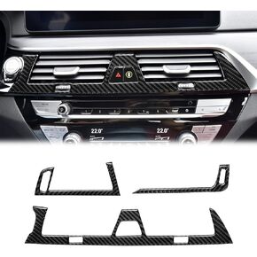 SUNJIKA Compatible with Carbon Fiber Center Control Air Conditioner Outlet Vent Frame Trim Sticker Interior Accessories for BMW 5 Series G30 G38 525i 530i 540i 2018 2019 2020 2021 2022 2023 Black 3PCS in Saudi Arabia