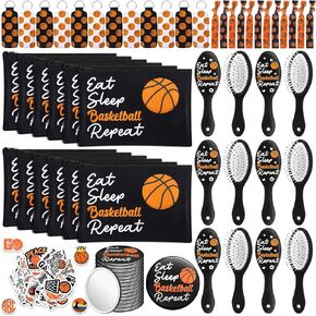 Tioncy 110 Pcs Volleyball Party Favors Set Volleyball Gifts for Team Sports Accessories Include Cosmetic Bag Lipstick Holder Keychain Compact Mirror Hairbrush Scrunchie Sticker Team Party Favors in Kuwait