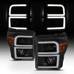 AKKON - For 2011-16 Ford Super Duty F-250/F-350/F-450 LED Daytime Running Lamp Bar Projector Headlights Black Housing Clear Len in Kuwait