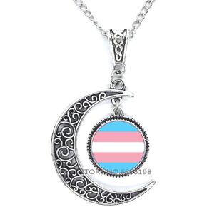 Gxoloa Transgender Pride Necklace,Transgender Flag,Transgender Jewelry, LGBTQ Necklace,Pride Jewelry,N186 in Kuwait