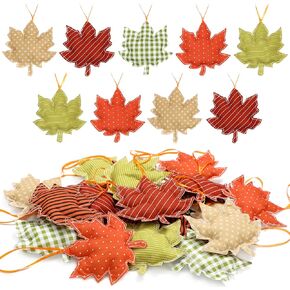 Fall Trees Ornaments, 3D Fabric Cotton Maple Leaf Hanging Ornament, Thanksgiving Ornaments for Tree, 18Pcs Fall Tree Decoration, Fall Decoration for Home in Kuwait