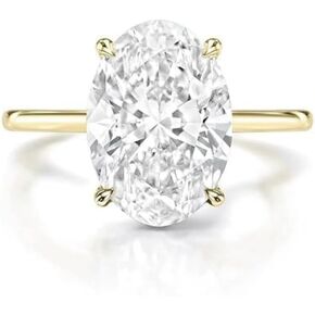 2-4CT Elongated Oval Moissanite Engagement Rings for Women Handmade Wedding Bridal Ring Set Solitaire Hidden Halo Silver 10k 14k 18k Solid Gold Anniversary Promise Gifts For Her in Kuwait