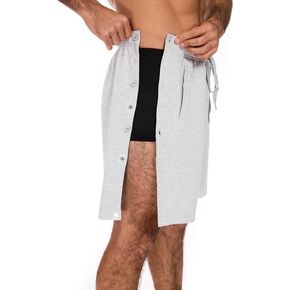 Men's Post Surgery Tear Away Shorts, Magnetic Side Open Breakaway Sweat Shorts with Pockets, Easy Dressing, Loose Fit in Kuwait