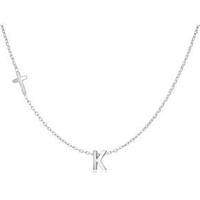 Cross Necklace for Women with Initial, 18K Gold Plated Initial A-Z Pendant| Dainty Cute Cross Necklaces | Trendy Tiny Gold Letter Necklaces Jewelry Gifts for Women in Kuwait