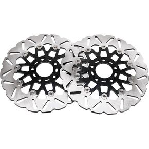 مجموعة أقراص الفرامل الدوارة العائمة الأمامية والخلفية مقاس 11.5 بوصة متوافقة مع Harley Davidson Touring Dyna Sportster Softail Early Super Glide 2000-2014، تحديث دوار الفرامل العائم من الفولاذ المقاوم للصدأ in Kuwait