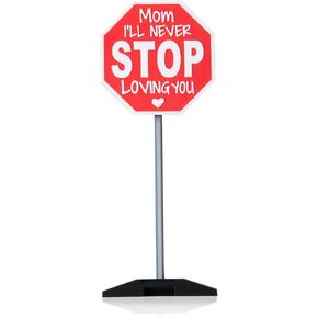 APLUSWER Valentines Day Decorations Road Sign, 7'' I Love You Sign Anniversary Present Funny Desk Decor Valentine's Decor for Home Office Bedroom Mantel Tiered Tray Shelf - I'll Never STOP Loving You in Saudi Arabia